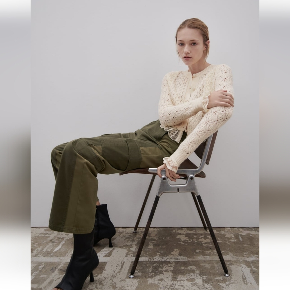 BNWT! Zara lace knit sweater